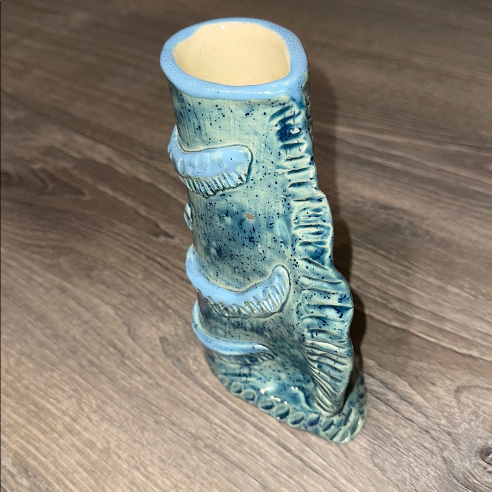 Artisan Coastal Pottery Vase with Fish-like Accents- signed “hBishop” - Picture 13 of 16